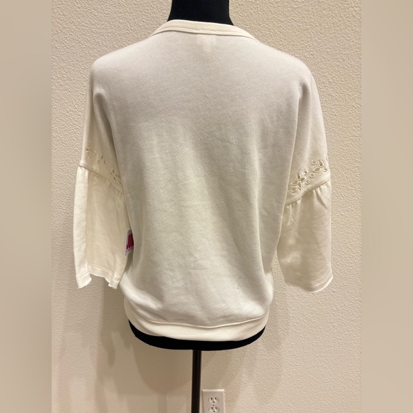 NWT - Juicy By Juicy Couture Eyelet Embroidered Mid Sleeve Pullover - Size S - Picture 3 of 3